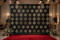 Black and gold event backdrop product mockup