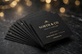 Black and gold business cards product mockup