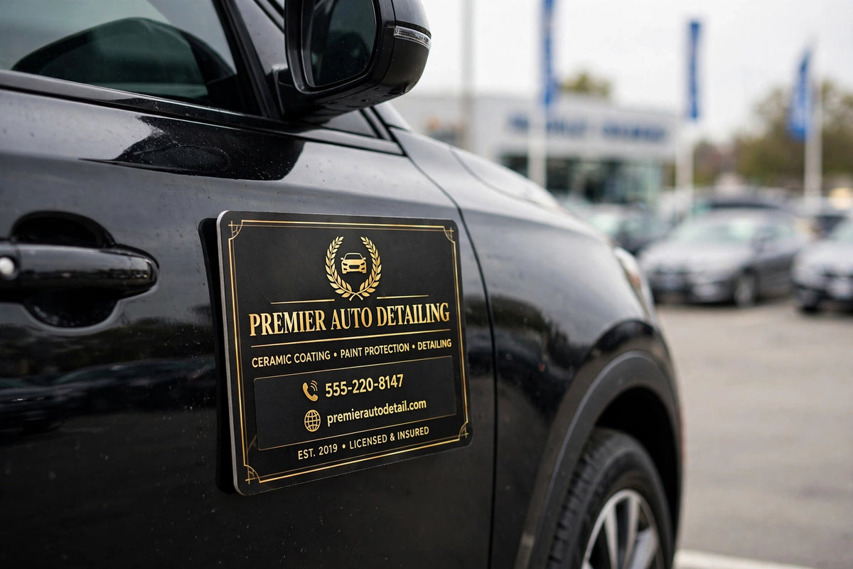 Car door magnet product mockup