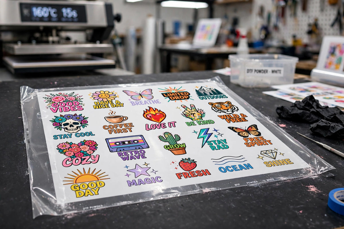 DTF gang sheet transfers mockup