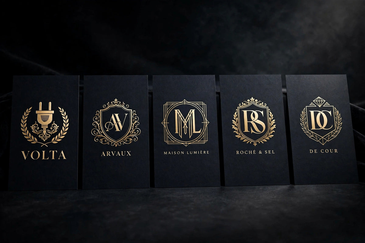 Gold foil logo design concepts